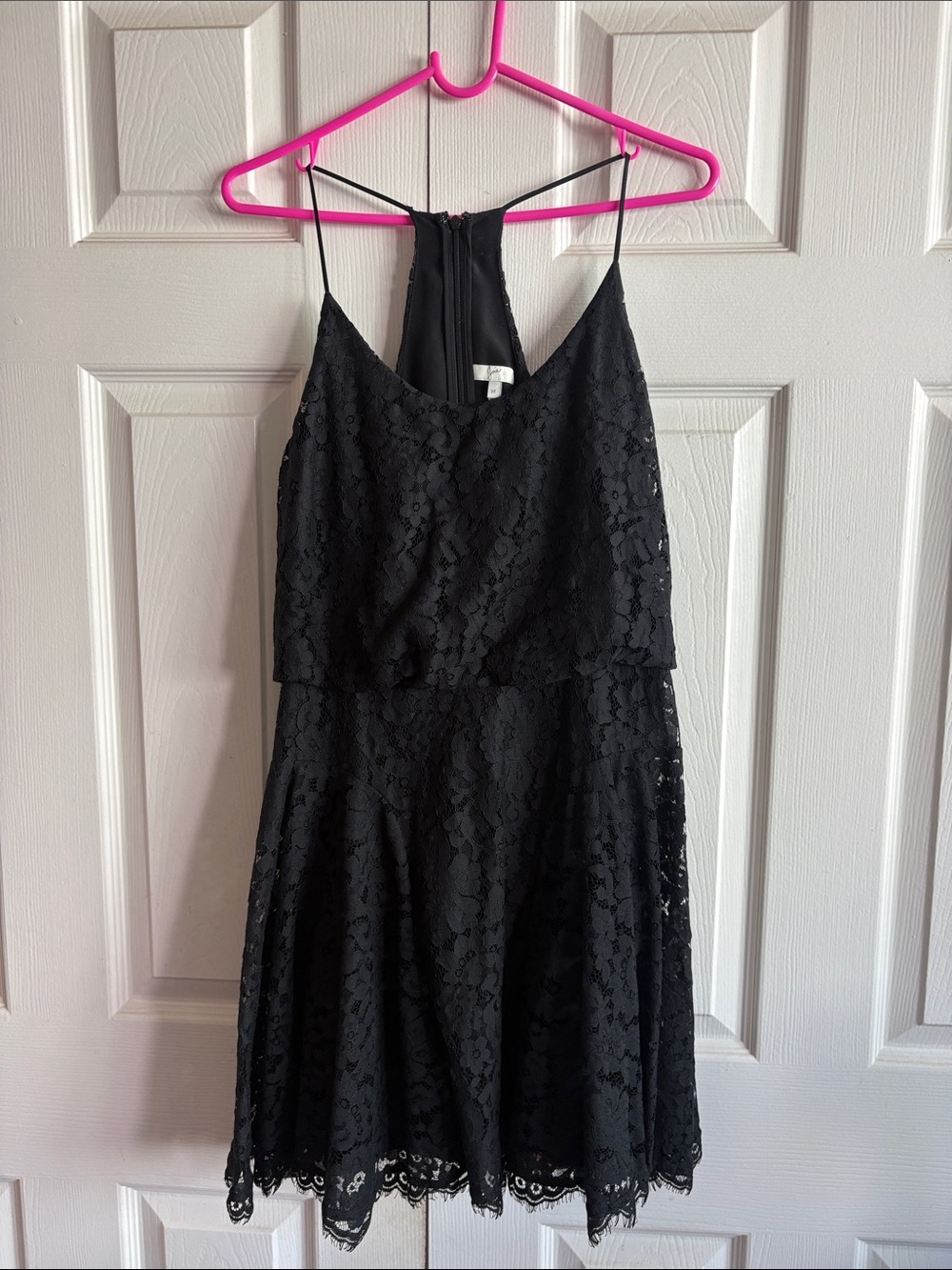 Joie Black Lace Spaghetti-Strap Dress